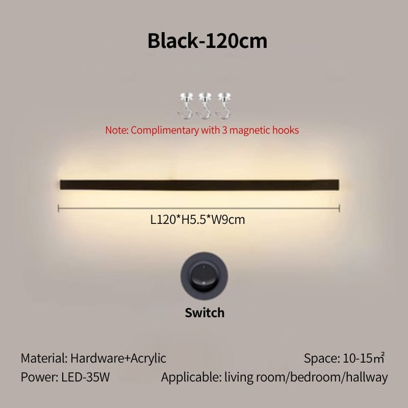 Simple Long Strip Shelf Eye Protection Wall Lamp