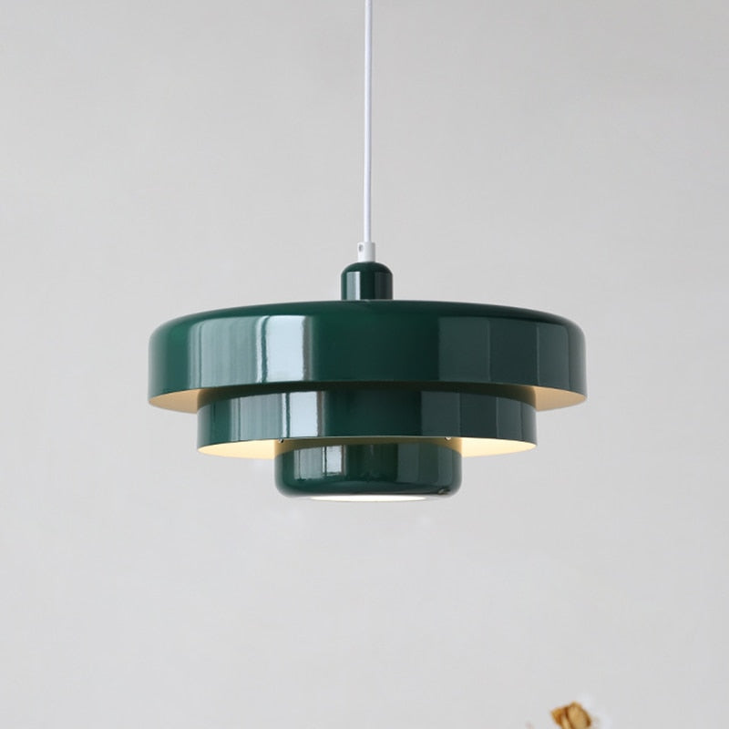 Multicolored Lacquered Metal Pendant Light