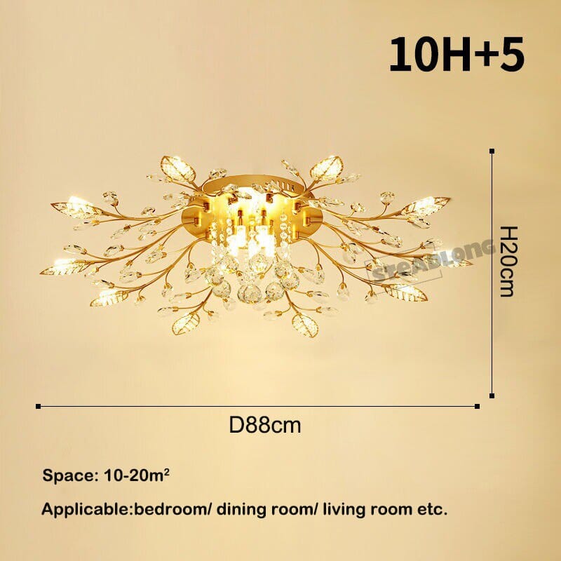Kristallen Blad Luxury K9 Crystal Chandelier Lamp