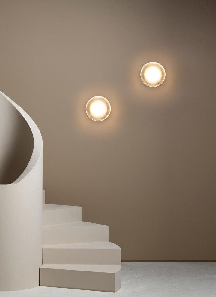 Round Textured Glass Wall Lamp