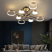 Modern Aluminum Ring Gold Frame LED Chandelier