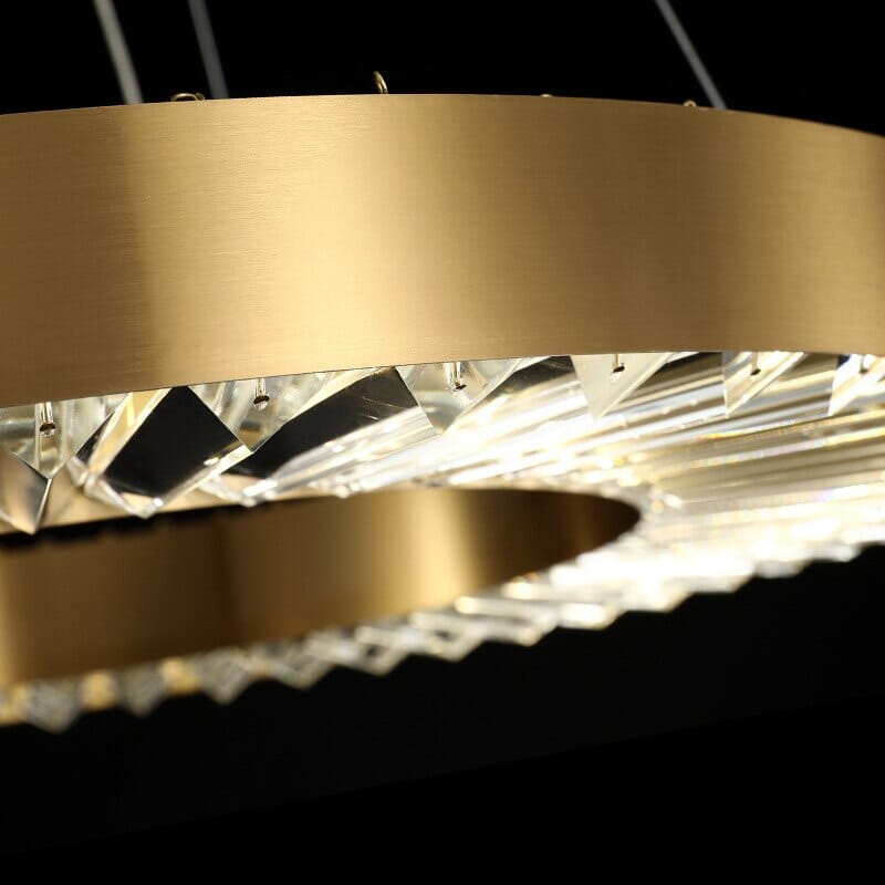 Crystal Ring Gold Frame Chandelier Lamp