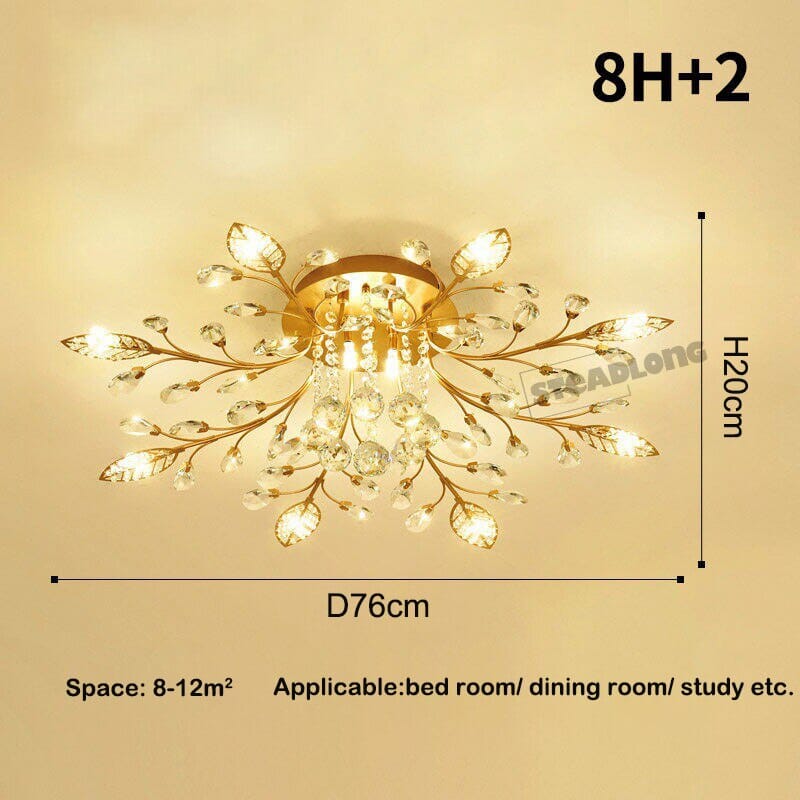 Kristallen Blad Luxury K9 Crystal Chandelier Lamp