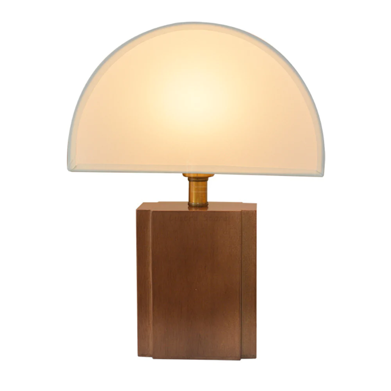 Retro Solid Wood Fabric Lampshade Table Lamp