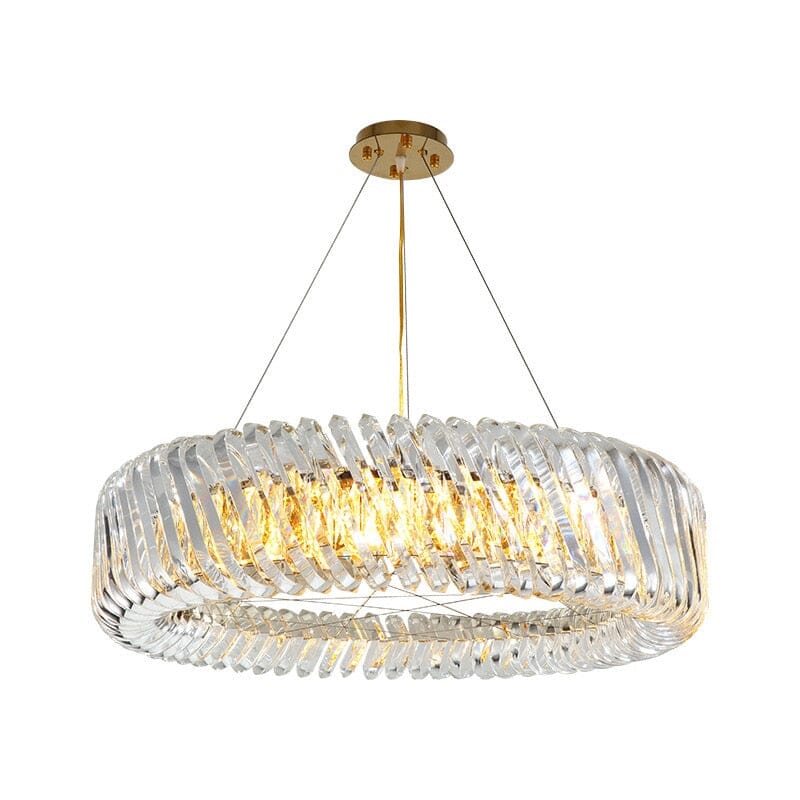 Postmodern Round Stainless Steel Crystal Chandelier