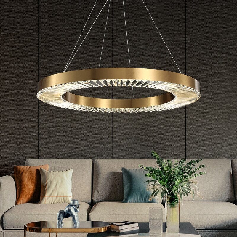 Crystal Ring Gold Frame Chandelier Lamp
