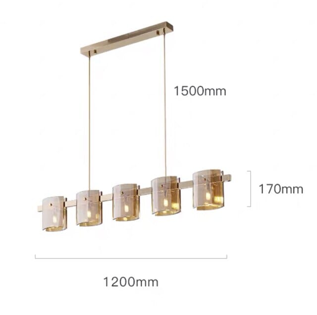 Scandinavian Square Glass Round Ceiling Chandelier