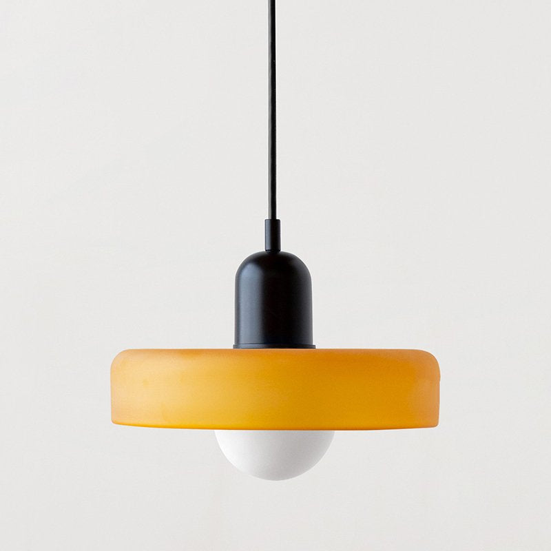 Vintage Scandinavian Glass Pendant Light