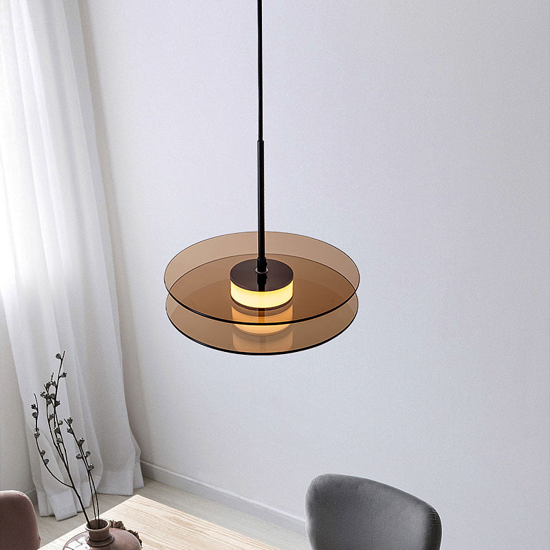 Radiant Glass Disk Pendant Light