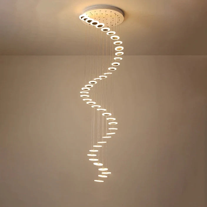 Nordic loft Spiral Disk Hanging LED chandelier