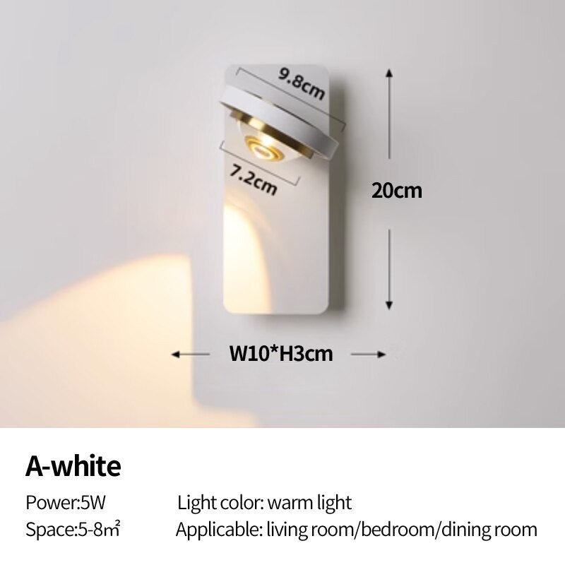 Modern Acrylic LED Simple Rotatable Wall Lamp