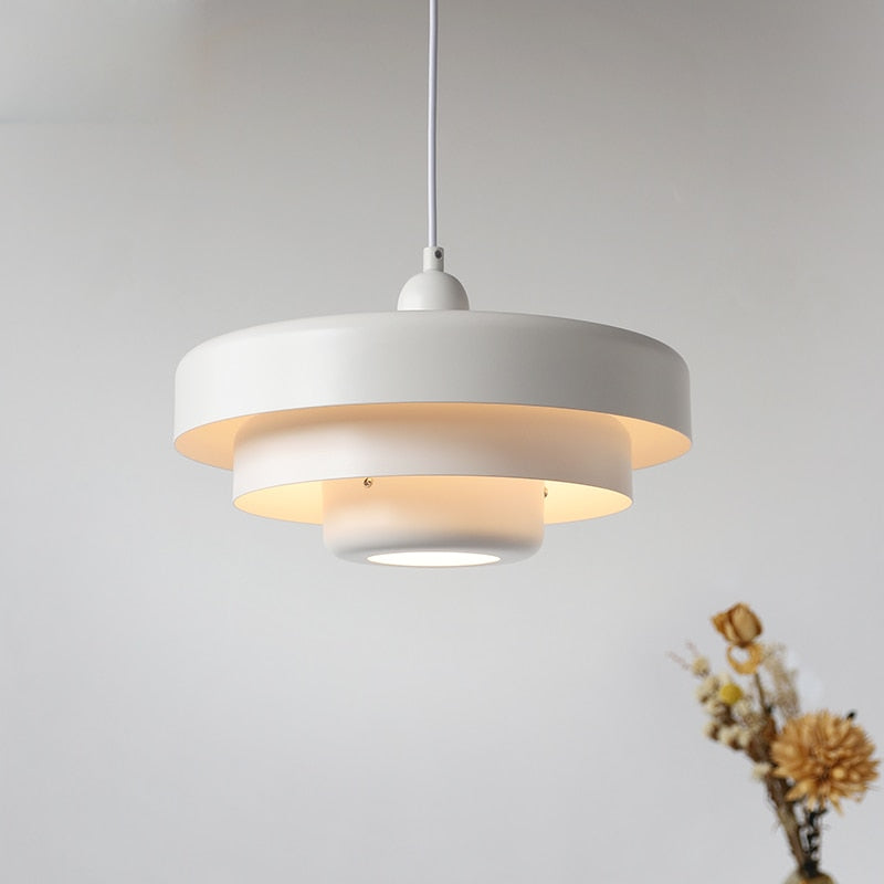 Multicolored Lacquered Metal Pendant Light