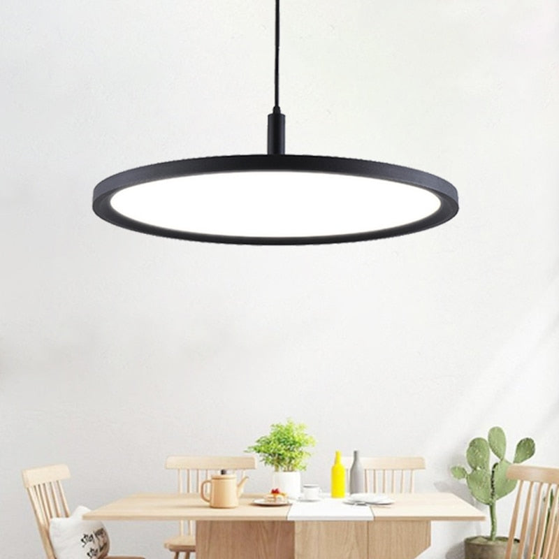 Round Metal Disc LED Pendant Lights