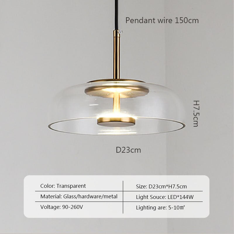 Modern Cupola Glass Cup LED Pendant Light