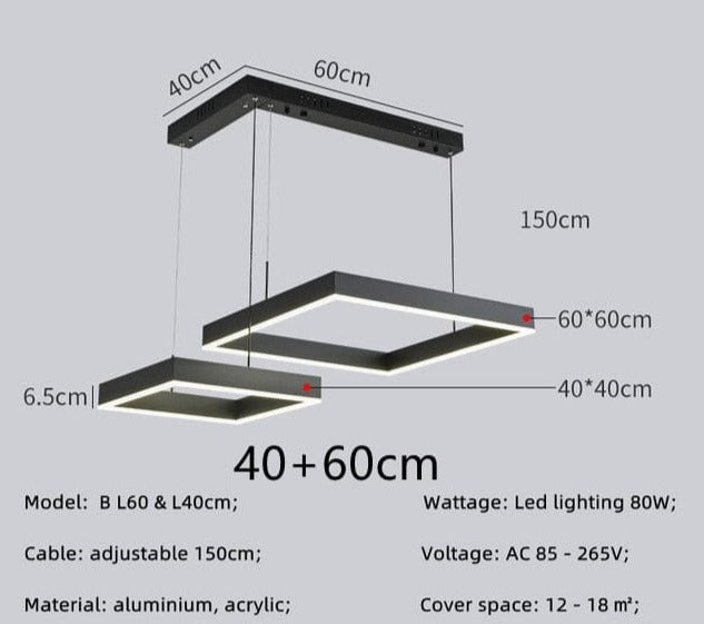 Modern LED Square Chandelier Lights