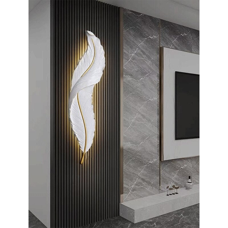 Nordic Decorative Luxury Feather Wall Lamp