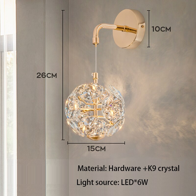 Sphere K9 Pure Crystal Noble Pendant Lamps