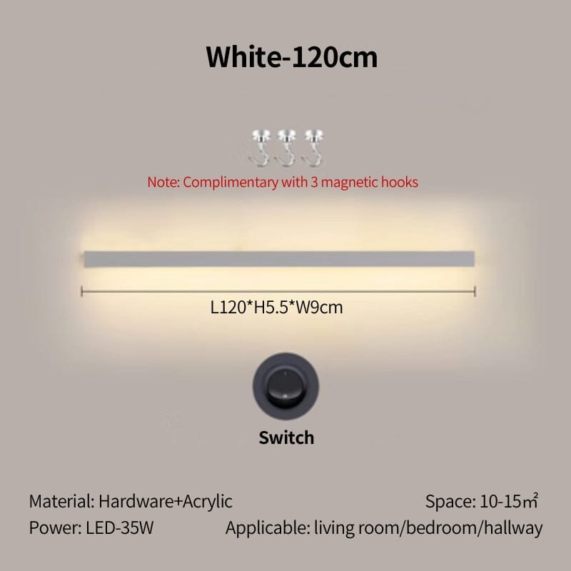 Simple Long Strip Shelf Eye Protection Wall Lamp
