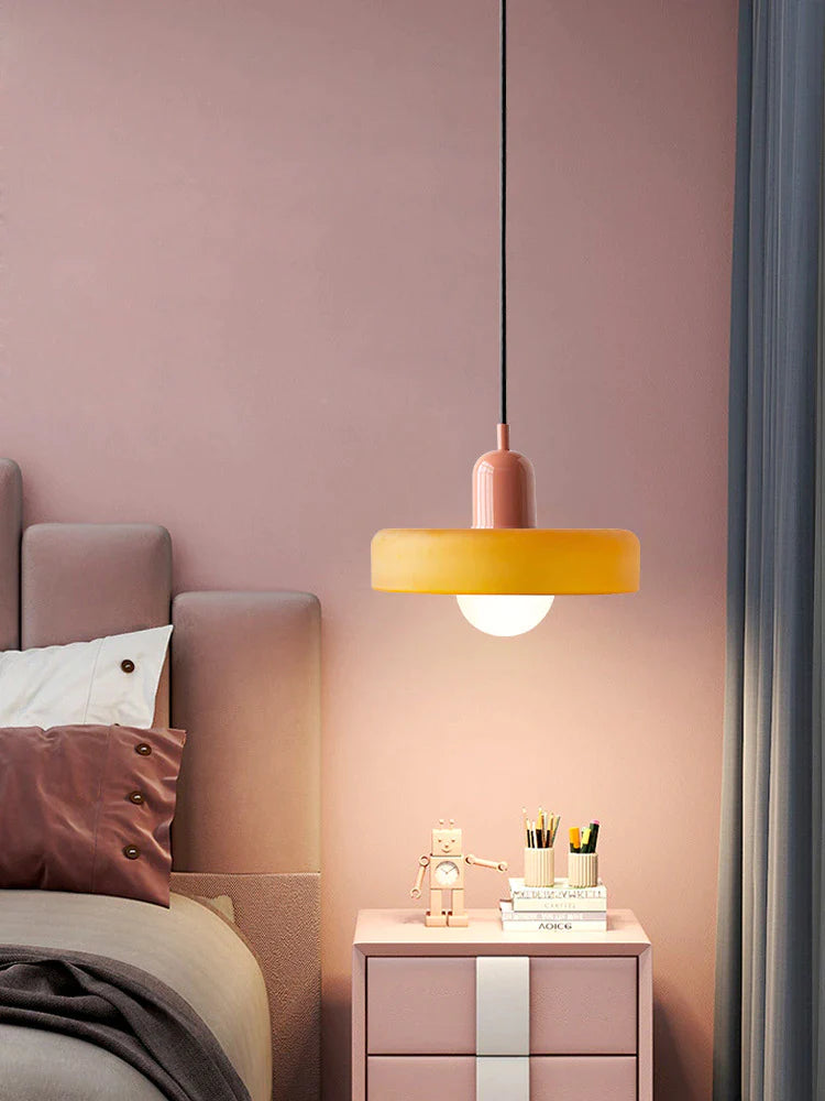 Vintage Scandinavian Glass Pendant Light