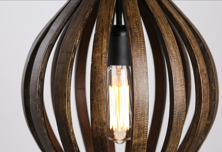 Wood LED Hanging Pendant Lamp