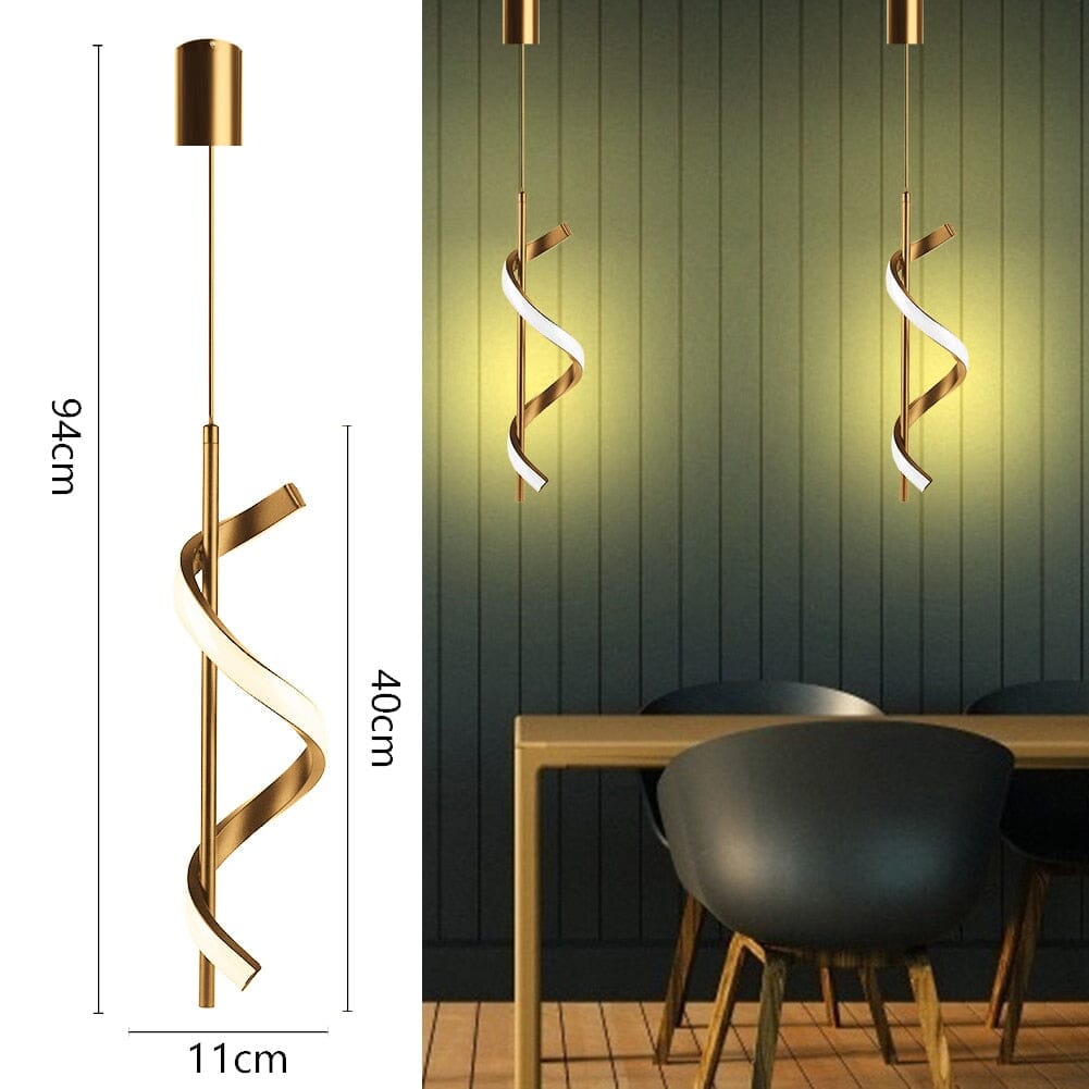 Minimalist LED Spiral Ring Pendant Lights