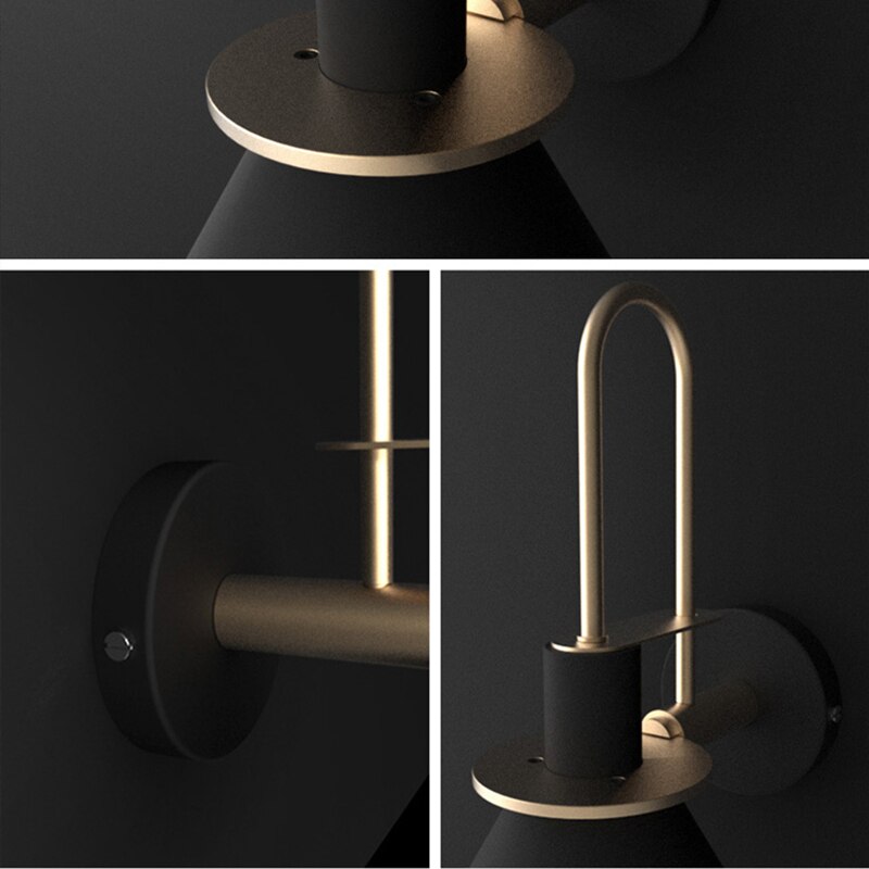 Traditional Industrial Iron Bell Wall Lamps