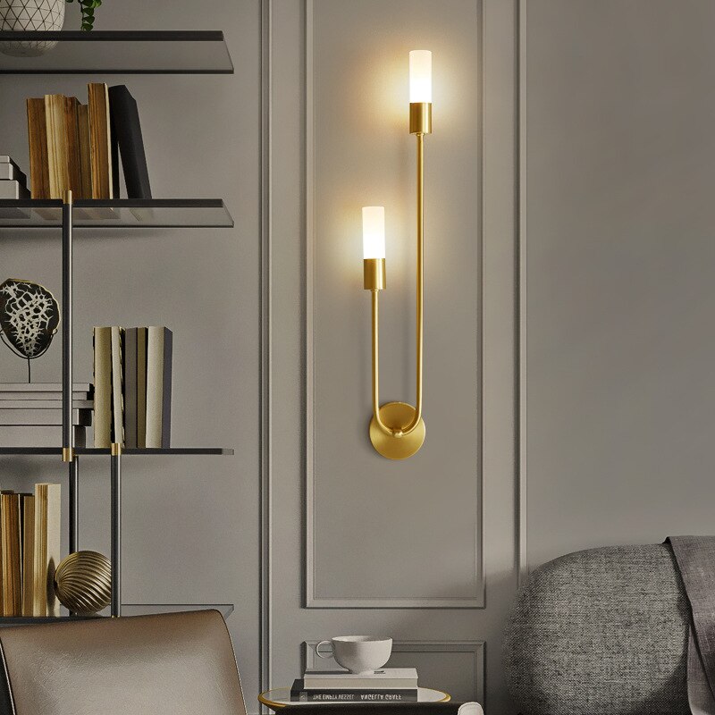 Modern Copper U-Shape Luster LED Wall Lamp