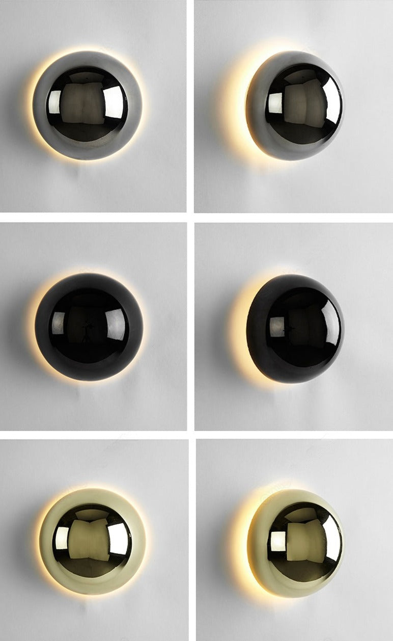 Round Metallic Wall Sconce Lamp