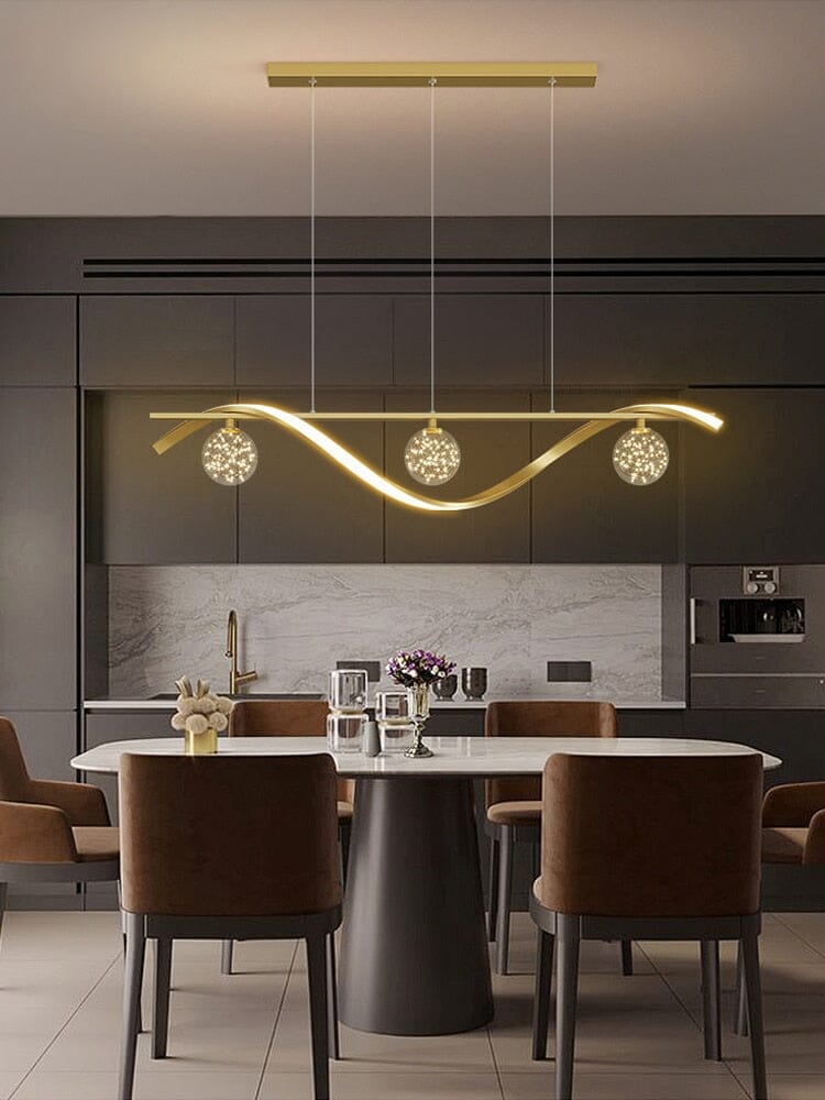 Luxury Stars Clear Glass Ball twisted Strip Chandelier