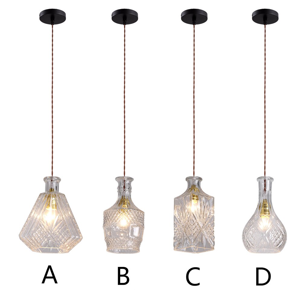 Glass Wine Bottle LED Pendant Lamp