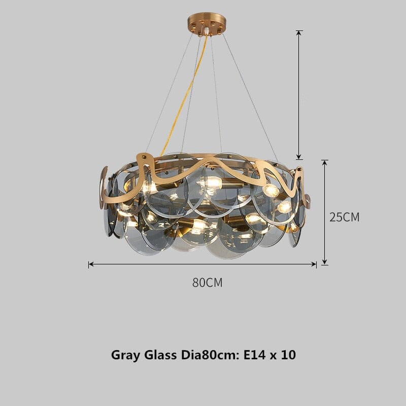 Creative Glass Lustre Gold Iron Chandelier Lamp