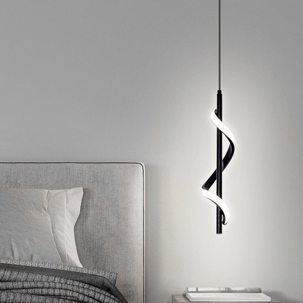 Minimalist LED Spiral Ring Pendant Lights