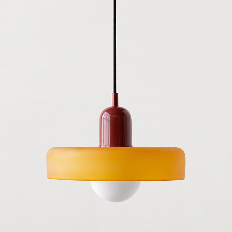 Vintage Scandinavian Glass Pendant Light