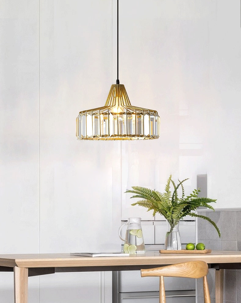 Contemporary Circular Crystal Pendant Light