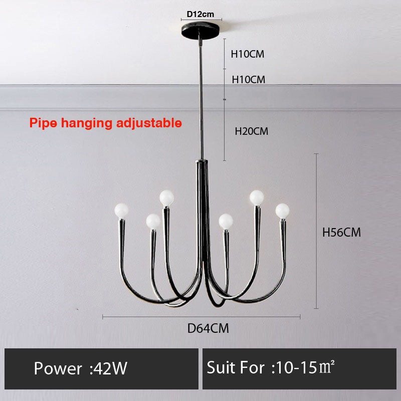 Retro Style Swoop Arm Luxury Chandelier Lamps