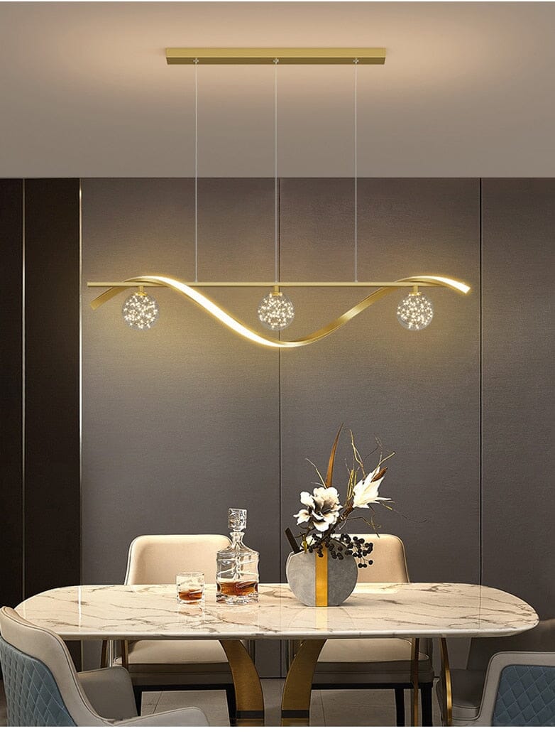 Luxury Stars Clear Glass Ball twisted Strip Chandelier