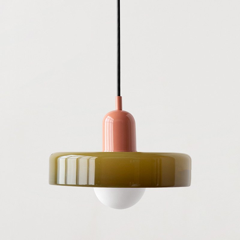 Vintage Scandinavian Glass Pendant Light