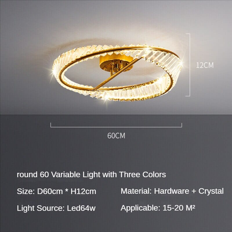 Gold Plated K9 Crystals Irregular Ring Chandelier