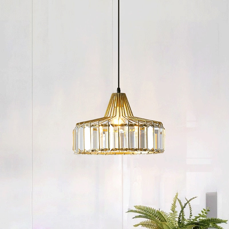 Contemporary Circular Crystal Pendant Light