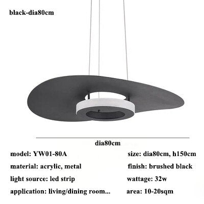 Modern Novelty Round Aluminum LED Pendant Light