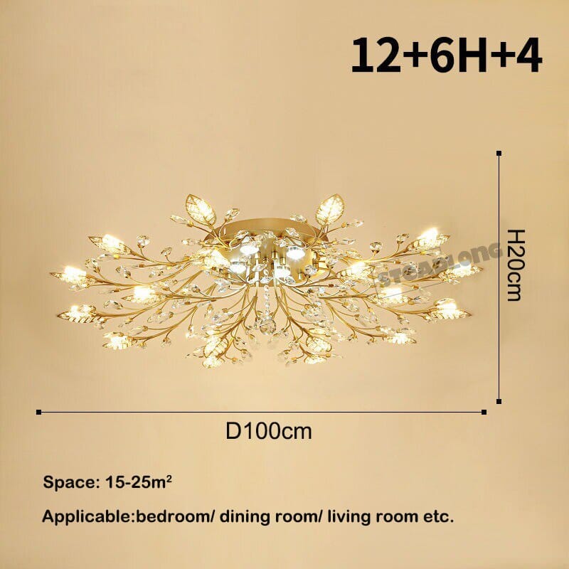 Kristallen Blad Luxury K9 Crystal Chandelier Lamp