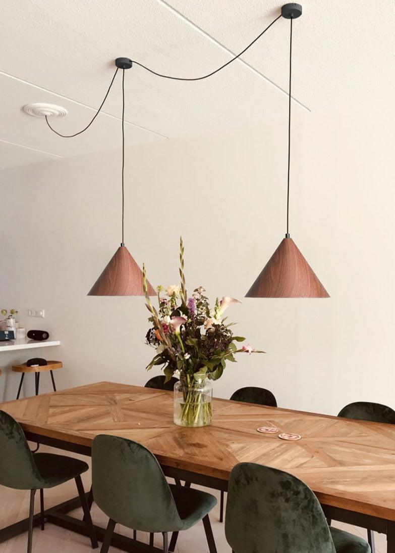 Sleek Pyramid-Shaped Pendant Light