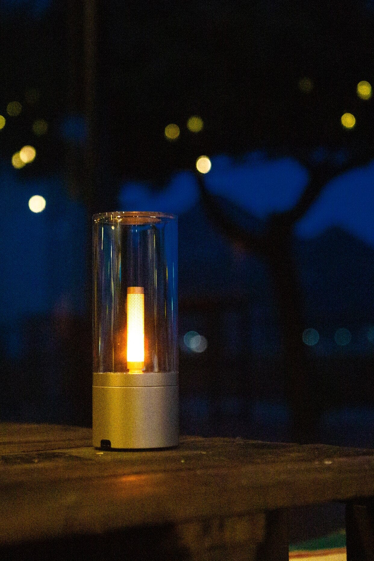 Yellow Nightstand Rechargeable Candle Table Lamp