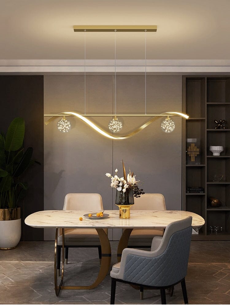 Luxury Stars Clear Glass Ball twisted Strip Chandelier
