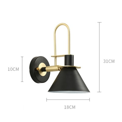 Traditional Industrial Iron Bell Wall Lamps