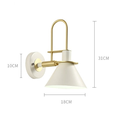 Traditional Industrial Iron Bell Wall Lamps