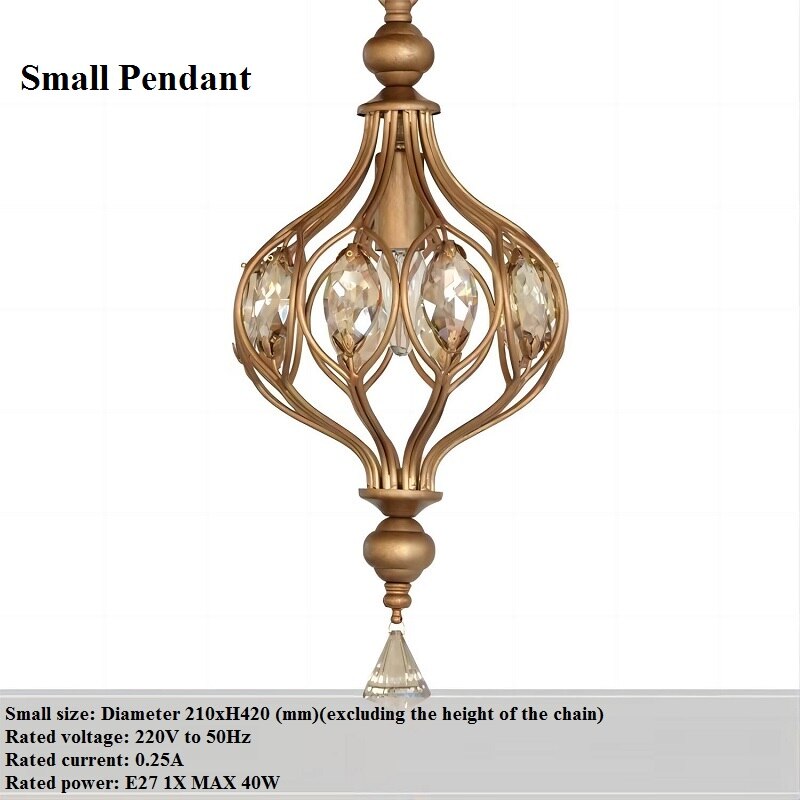 Vintage French Retro Crystal Lantern Chandelier