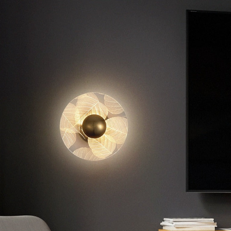 Modern Luxury Flower Round Wall Lamp