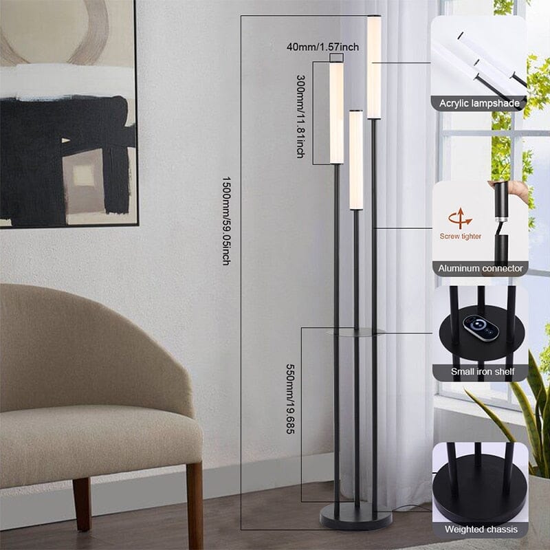 Luxury Shelf Floor Lamp Storage LED Floor Lamp