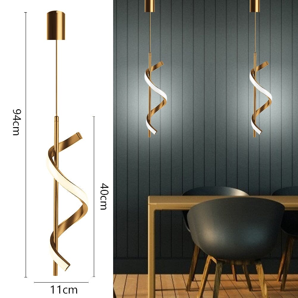 Minimalist LED Spiral Ring Pendant Lights